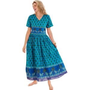 Only Necessities Plus Size Long Crinkle Cotton Lounger(Elephant)