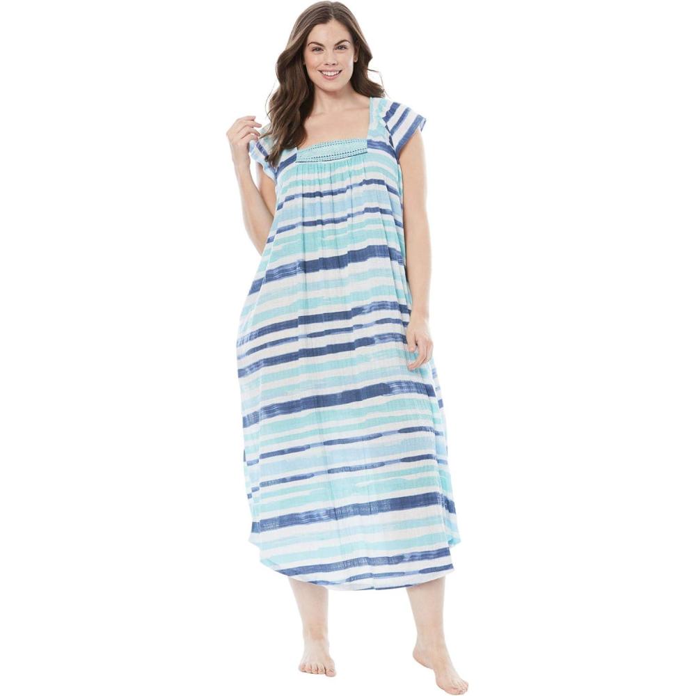 image:imageDreams amp Co Plus Size Whisperweight Gauze Nightgown