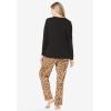 Dreams & Co. Plus Size Long Sleeve Knit PJ Set(Classic Leopard)