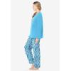 Dreams & Co. Plus Size Long Sleeve Knit PJ Set(Glass Blue Peacock)