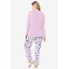 Dreams & Co. Plus Size Long Sleeve Knit PJ Set(Raspberry Sorbet Animal Tree)