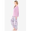 Dreams & Co. Plus Size Long Sleeve Knit PJ Set(Raspberry Sorbet Animal Tree)