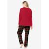 Dreams & Co. Plus Size Long Sleeve Knit PJ Set(Red Buffalo Plaid Car)