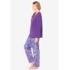Dreams & Co. Plus Size Long Sleeve Knit PJ Set(Soft Iris Butterflies)