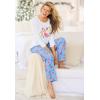 Dreams & Co. Plus Size Long Sleeve Knit PJ Set(Soft Iris Butterfly)