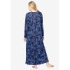 Dreams & Co. Plus Size Long-Sleeve Gown(Evening Blue Cardinals)