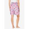 Dreams & Co. Plus Size Print Pajama Shorts(French Blue Floral Stripe)