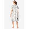 Dreams & Co. Plus Size Short Floral Print Cotton Gown(Classic Red Cardinals)