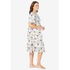 Dreams & Co. Plus Size Short Floral Print Cotton Gown(Classic Red Cardinals)