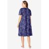 Dreams & Co. Plus Size Short Floral Print Cotton Gown(Evening Blue Cardinals)