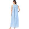 Only Necessities Plus Size Long Sleeveless Floral Nightgown(White Wildflowers)