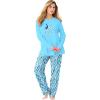 Dreams & Co. Plus Size Long Sleeve Knit PJ Set(Glass Blue Peacock)