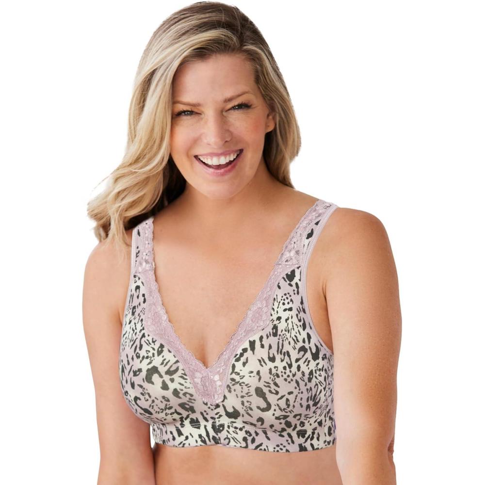 image:imageCatherines Womens Plus Size Cotton Comfort Wireless BraSunset Mauve Animal