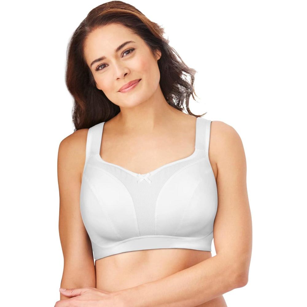 image:imageComfort Choice Womens Plus Size Limitless Wirefree LowImpact Back Hook BraWhite