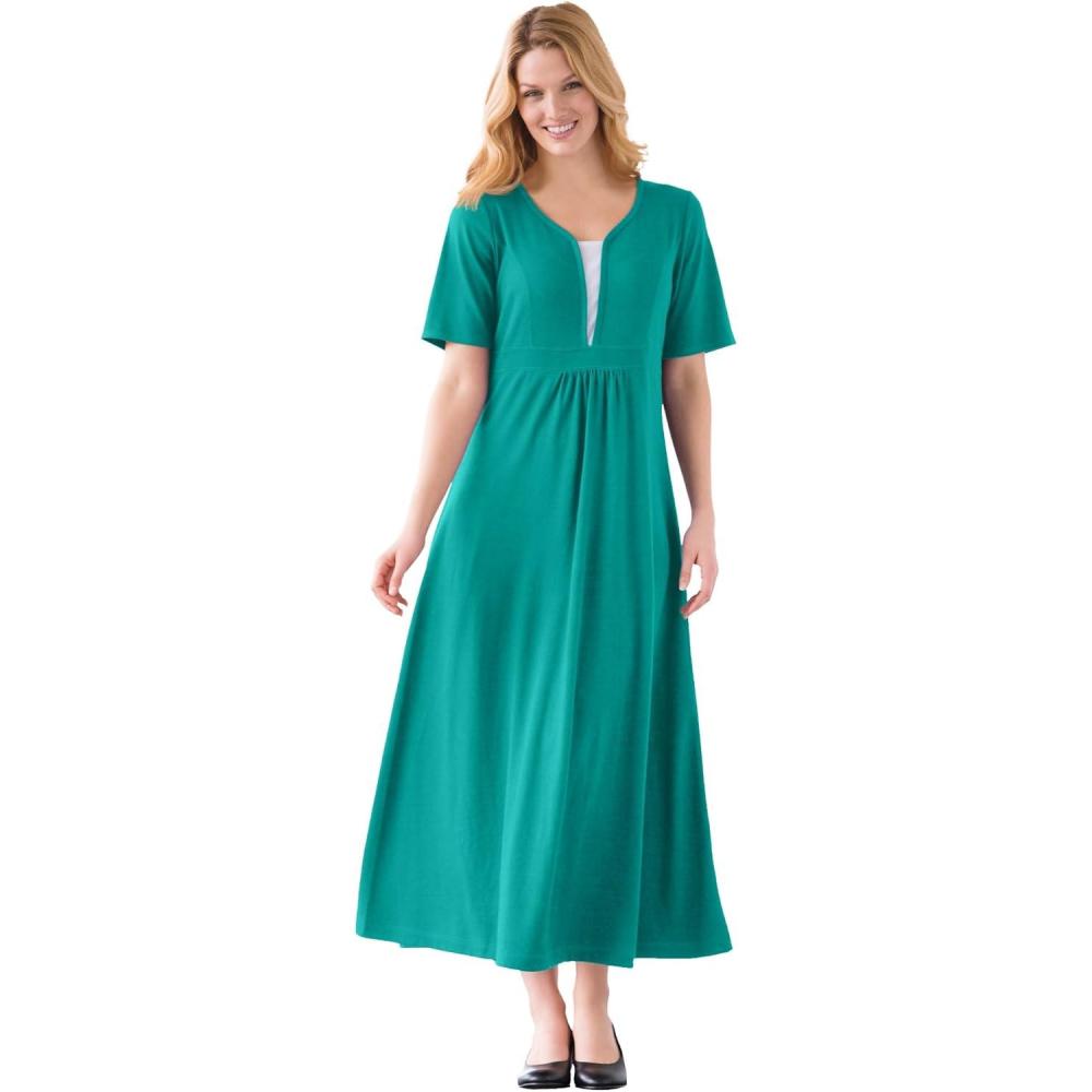 image:imageWoman Within Plus Size Layered Knit Empire DressWaterfall