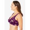 Catherines Women’s Plus Size Cotton Comfort Wireless Bra(Dark Berry Climbing Floral)