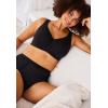 Catherines Women’s Plus Size Cotton Comfort Wireless Bra(Dusty Indigo Animal Patchwork)