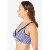 Catherines Women’s Plus Size Cotton Comfort Wireless Bra(Ultra Blue Eyelet Geo)