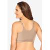 Comfort Choice Women’s Plus Size Crossover Wireless Lounge Bra(Nude)
