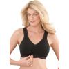Comfort Choice Women’s Plus Size Wireless Front-Close Lounge Bra(Evening Blue Floral Stripe)