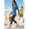 Swim 365 Women’s Plus Size Split-Neck Long Sleeve Swim Tee with Built-in Bra(Royal Oasis Animal)