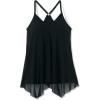 Swimsuits For All Swim 365 Women’s Plus Size Longer-Length Draped Mesh Racerback Tankini Top(Black)