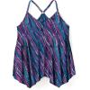 Swimsuits For All Swim 365 Women’s Plus Size Longer-Length Draped Mesh Racerback Tankini Top(Mirtilla Animal Stripe)