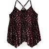 Swimsuits For All Swim 365 Women’s Plus Size Longer-Length Draped Mesh Racerback Tankini Top(Sunset Droplet)