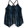 Swimsuits For All Swim 365 Women’s Plus Size Longer-Length Draped Mesh Racerback Tankini Top(Water Droplet)