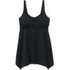 Swimsuits For All Swim 365 Women’s Plus Size Longer-Length Handkerchief Hem Tankini Top(Black)