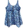 Swimsuits For All Swim 365 Women’s Plus Size Longer-Length Handkerchief Hem Tankini Top(Coastal Sea Glass)