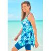 Swimsuits For All Swim 365 Women’s Plus Size Longer-Length Handkerchief Hem Tankini Top(Multi Underwater Tie Dye)