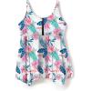 Swimsuits For All Swim 365 Women’s Plus Size Longer-Length Handkerchief Hem Tankini Top(Pink Lemonade Tropical)
