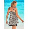 Swimsuits For All Swim 365 Women’s Plus Size Longer-Length Handkerchief Hem Tankini Top(Rich Brown Animal)