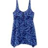 Swimsuits For All Swim 365 Women’s Plus Size Longer-Length Handkerchief Hem Tankini Top(Royal Oasis Animal)