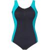 Swimsuits For All Women’s Chlorine Resistant Zip Front One Piece Swimsuit (Plus(Black Teal Turq)
