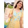 Woman Within Plus Size Mixed Print Maxi Dress(Banana Blue Pretty Rose)
