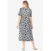 Woman Within Plus Size Short-Sleeve Button-Front Pocket Dress (Petite Available) – 7X, Black Blossom