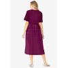 Woman Within Plus Size Short-Sleeve Button-Front Pocket Dress (Petite Available) – 7X, Deep Claret Polka Dot