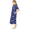 Woman Within Plus Size Short-Sleeve Button-Front Pocket Dress (Petite Available) – 7X, Navy Bloom