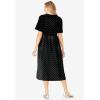 Woman Within Plus Size Short-Sleeve Button-Front Pocket Dress (Petite Available)(Black Polka Dot)