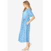 Woman Within Plus Size Short-Sleeve Button-Front Pocket Dress (Petite Available)(Blue Blossom)