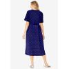 Woman Within Plus Size Short-Sleeve Button-Front Pocket Dress (Petite Available)(Navy Polka Dot)