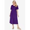 Woman Within Plus Size Short-Sleeve Button-Front Pocket Dress (Petite Available)(Radiant Purple)