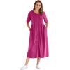 Woman Within Plus Size Short-Sleeve Button-Front Pocket Dress (Petite Available)(Waterfall)