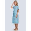 Woman Within Plus Size Short-Sleeve Seersucker Dress(Paradise Blue Plaid)