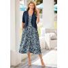 Woman Within Plus Size Sleeveless Button Front Dress(Waterfall Stencil Flower)
