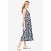 Woman Within Plus Size Sleeveless Button Front Dress(Waterfall Stencil Flower)