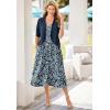 Woman Within Plus Size Sleeveless Button Front Dress(Waterfall Stencil Flower)