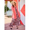 Woman Within Plus Size Sleeveless Crinkle Dress(Black Coral Paradise)